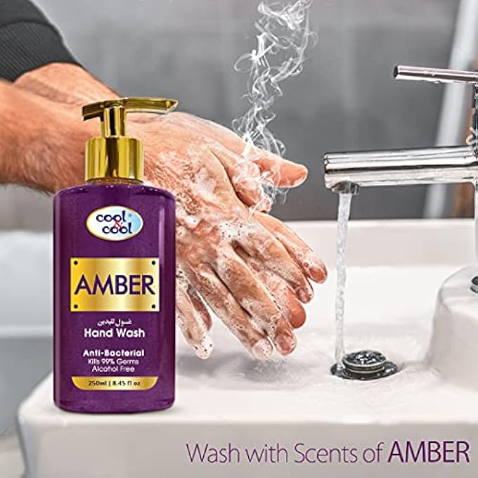 Cool & Cool ARABIC SERIES AMBER HAND WASH -250ML - ANTIBACTERIAL, ALCOHOL-FREE, MOISTURIZING WITH VITAMIN E, 99% GERM-KILLING FORMULA - Image 4